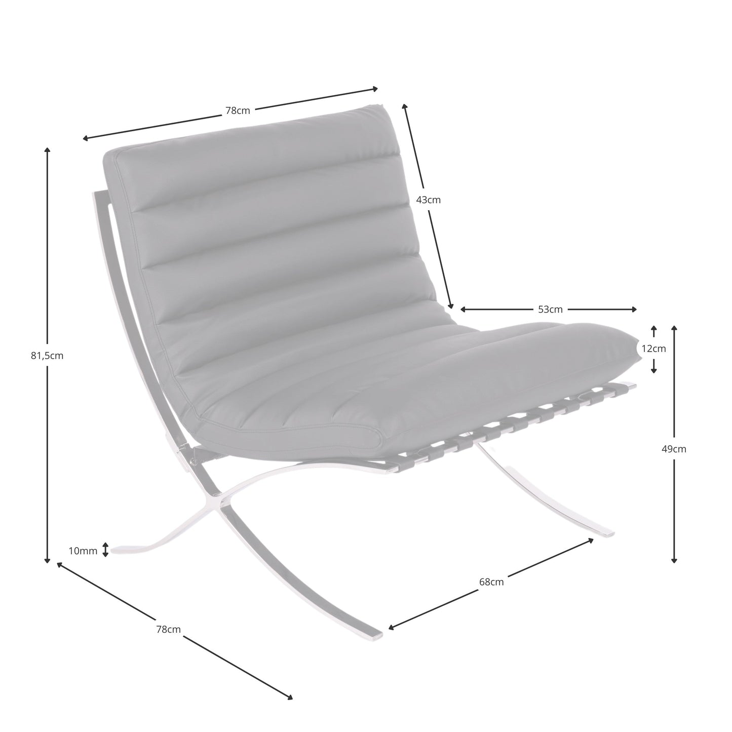 Fauteuil design en cuir synthétique – Madrid