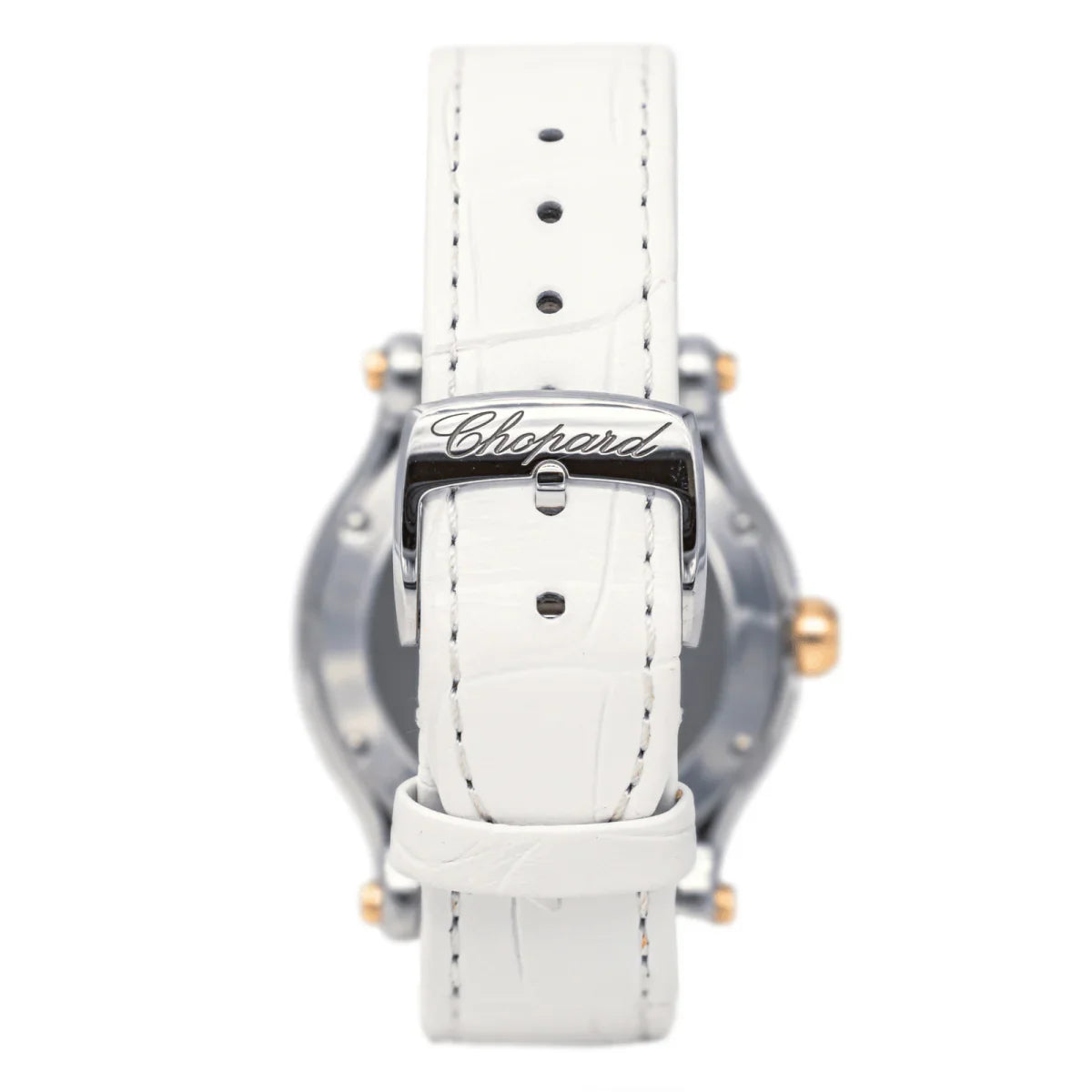 Reloj CHOPARD «Happy Sport» de oro rosa, acero, zafiro, cuero y diamantes