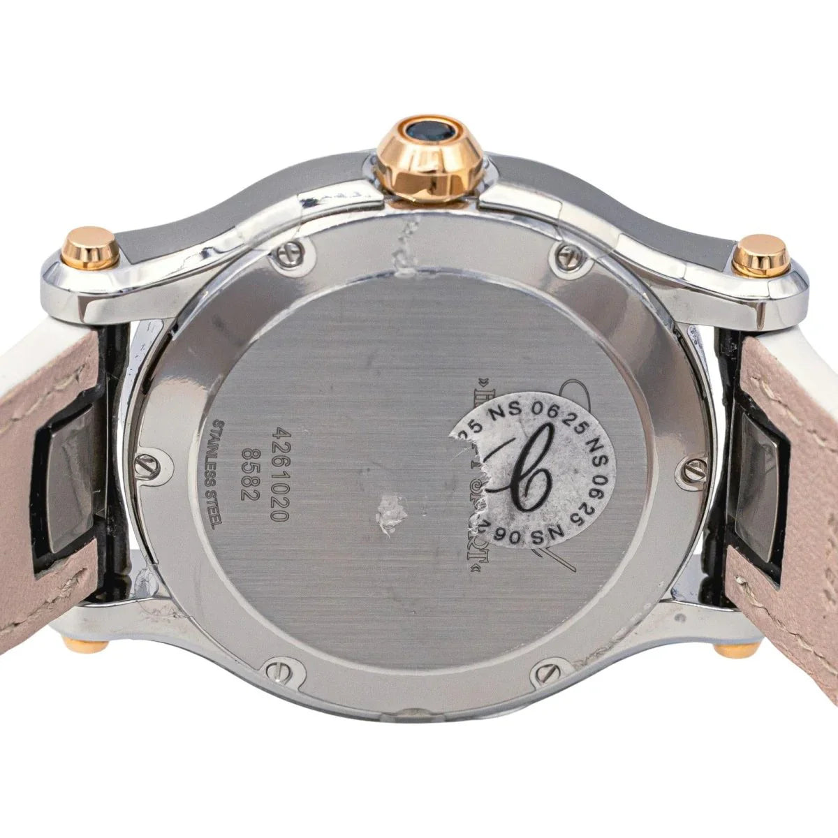 Reloj CHOPARD «Happy Sport» de oro rosa, acero, zafiro, cuero y diamantes