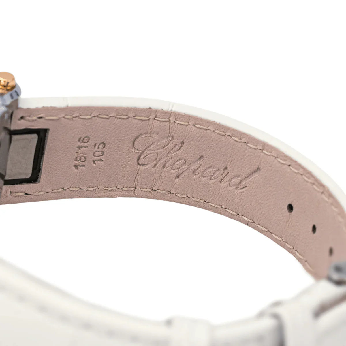 Reloj CHOPARD «Happy Sport» de oro rosa, acero, zafiro, cuero y diamantes