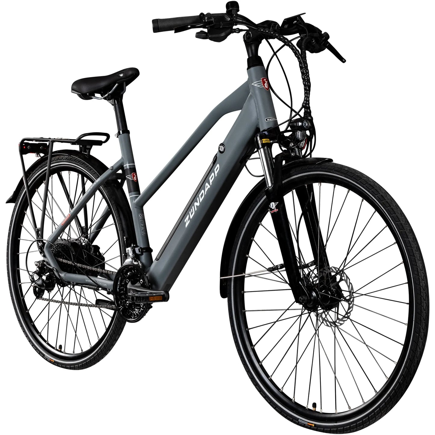 Bicicleta eléctrica Zündapp Z810 Bicicleta de trekking para mujer a partir de 155 cm con motor de buje Bicicleta de trekking Pedelec con 24 marchas e iluminación StVZO