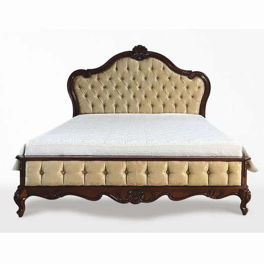 Casa Padrino cama doble barroca de lujo dorada / marrón oscuro-Muebles barrocos para dormitorio