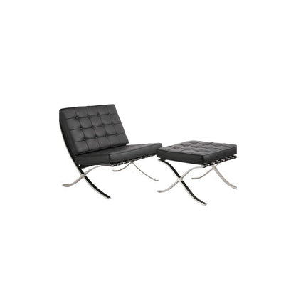 Silla Barcelona con Otomana de Piel Sintética