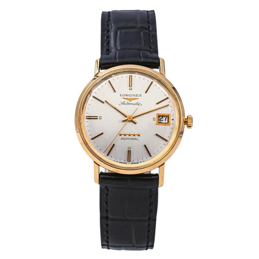 Reloj LONGINES «Admiral» de oro amarillo, plata y cuero