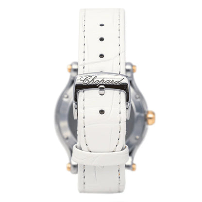 Reloj CHOPARD «Happy Sport» de oro rosa, acero, zafiro, cuero y diamantes