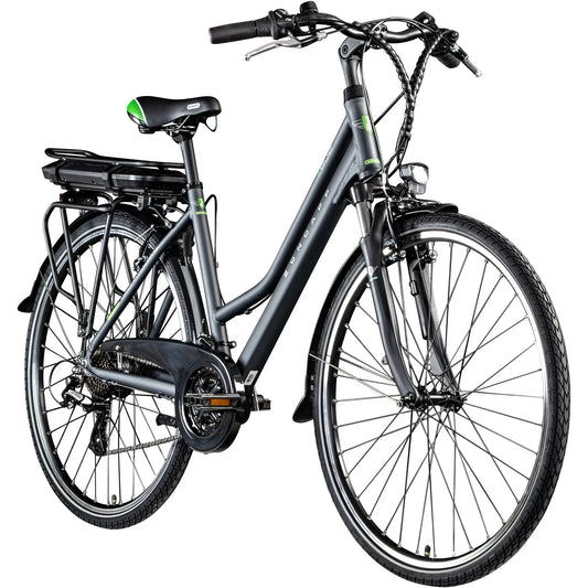 Bicicleta eléctrica Zündapp Z802 Bicicleta de trekking para mujer a partir de 155 cm con motor de buje Bicicleta de trekking Pedelec con 21 marchas e iluminación StVZO